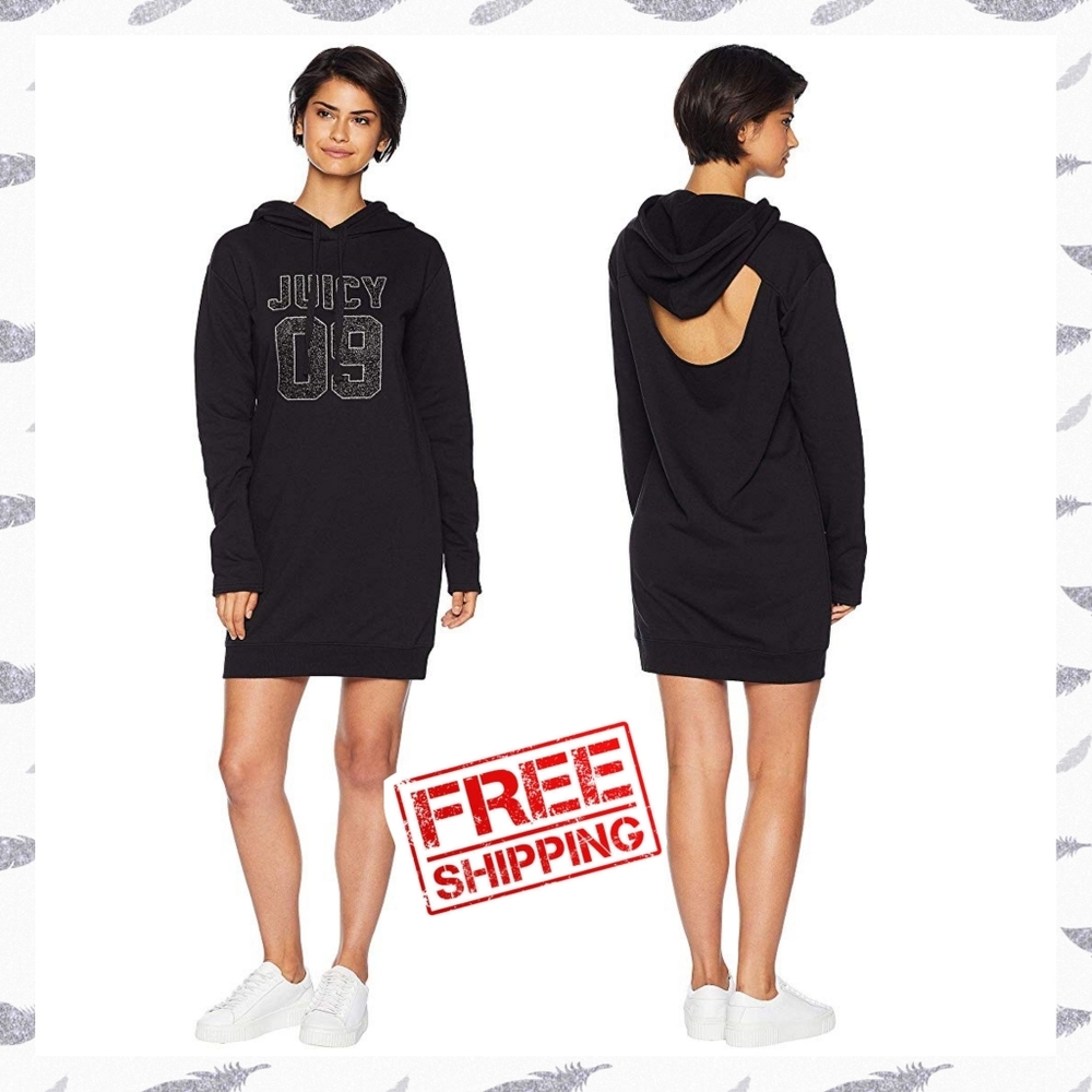 Juicy Couture Logo Fleece Hooded Dress